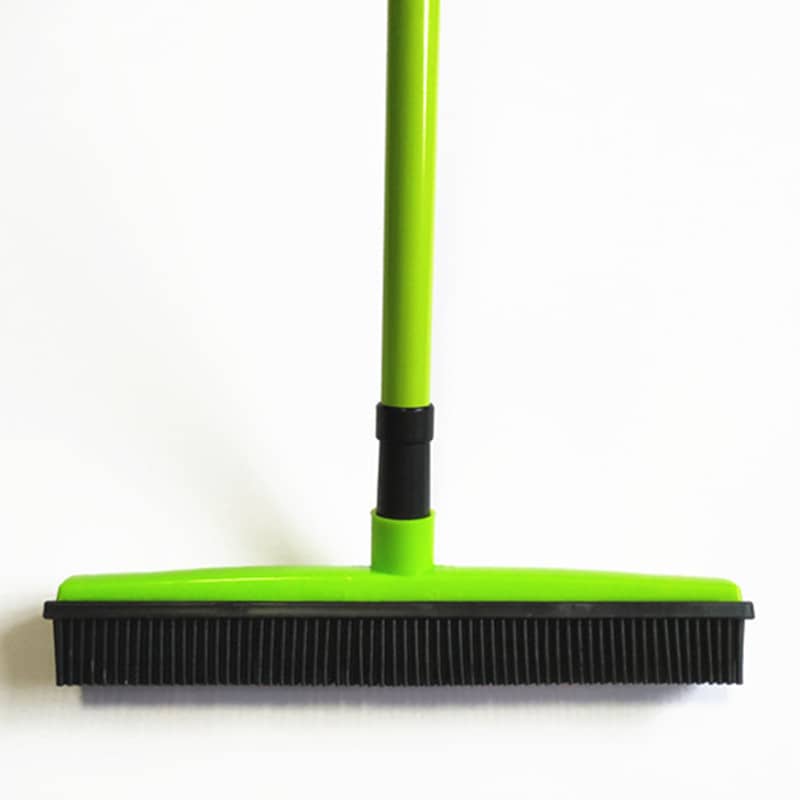 Clero green broomstick broom with black bristles for effective pet accessory cleaning