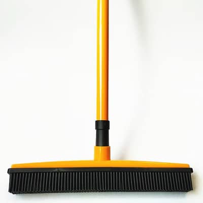 Clero pet accessories orange broomstick broom with black bristles for cleaning pet areas