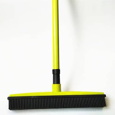 Clero yellow handle broomstick broom with black bristles for pet accessory cleaning