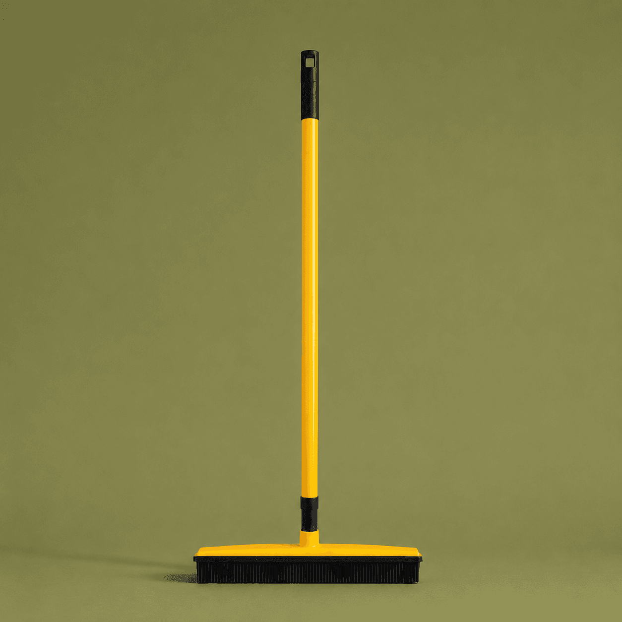 Clero yellow broomstick broom with black bristles for pet accessory cleaning tasks