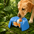 Clero blue interactive pet bowl with rotating ball for dogs to slow down eating outdoors