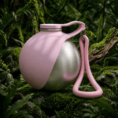 Clero pink owala water bottle with stainless steel body and carrying strap for pets outdoors