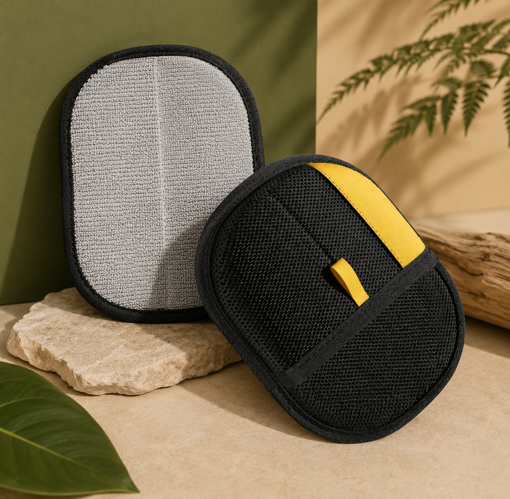 Clero sg pure black and gray pet grooming pads with textured surfaces for effective fur removal